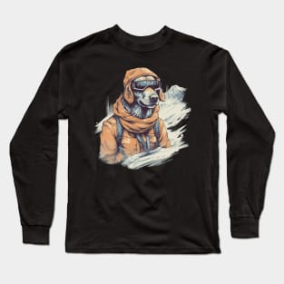 Dog with ski goggles Long Sleeve T-Shirt